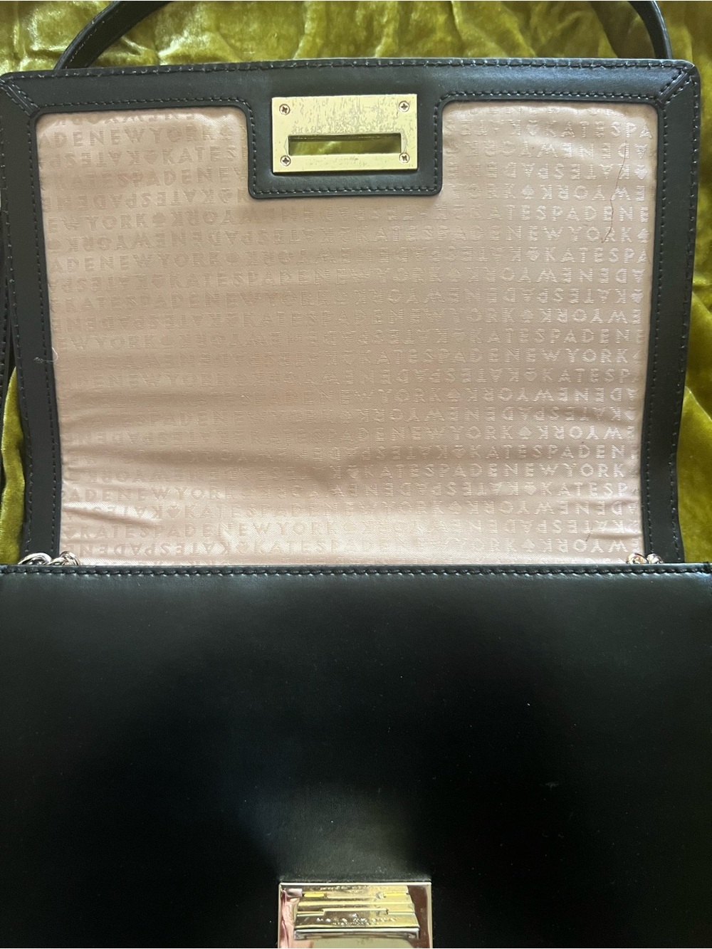 kate spade Black Leather Crossbody with Gold-Tone Lock - Picture 7 of 13